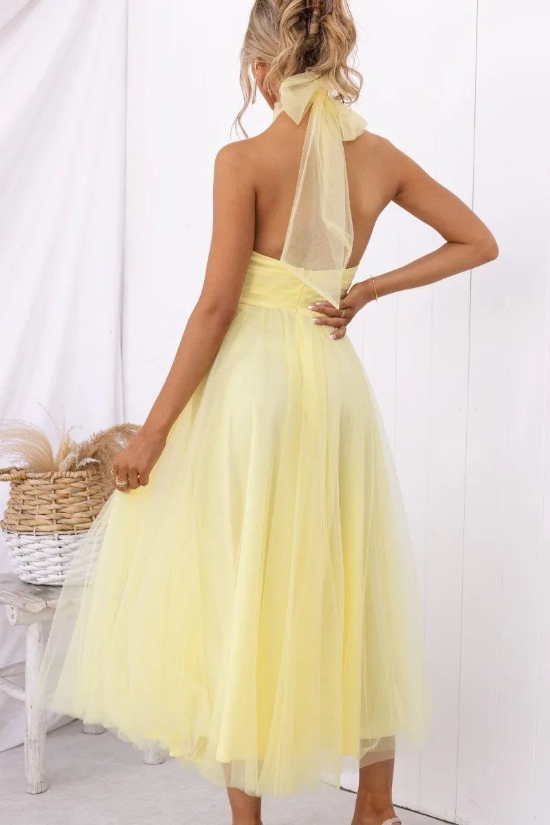 Valenzora | Midikleid aus Tüll mit Neckholder