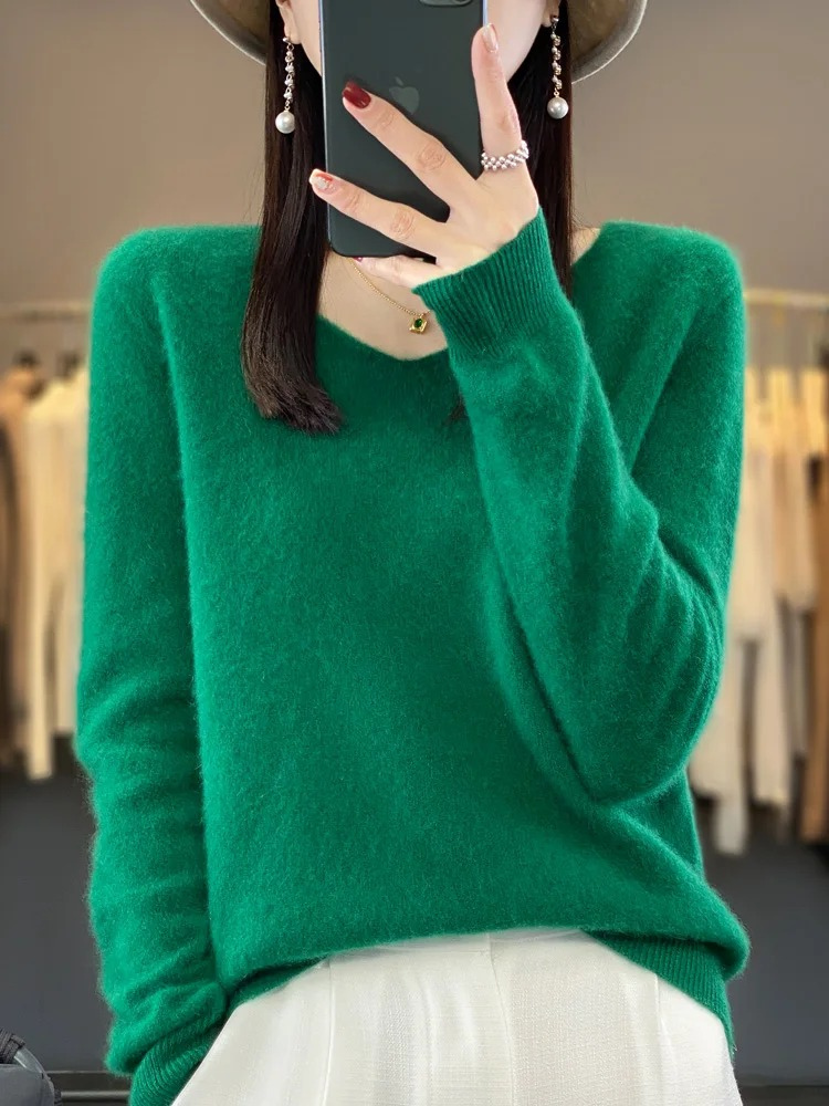 Valenzora | Damen Kaschmir Pullover, Eleganter V-Ausschnitt, Weich & Bequem