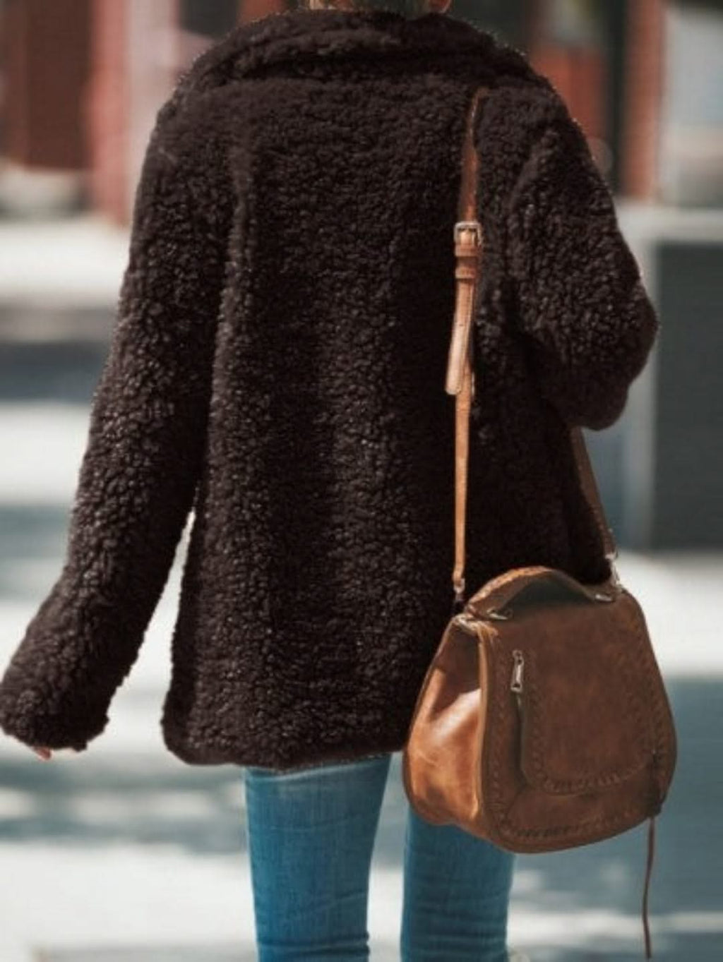 Valenzora | Long Faux Fur With Lapel Collar For Women