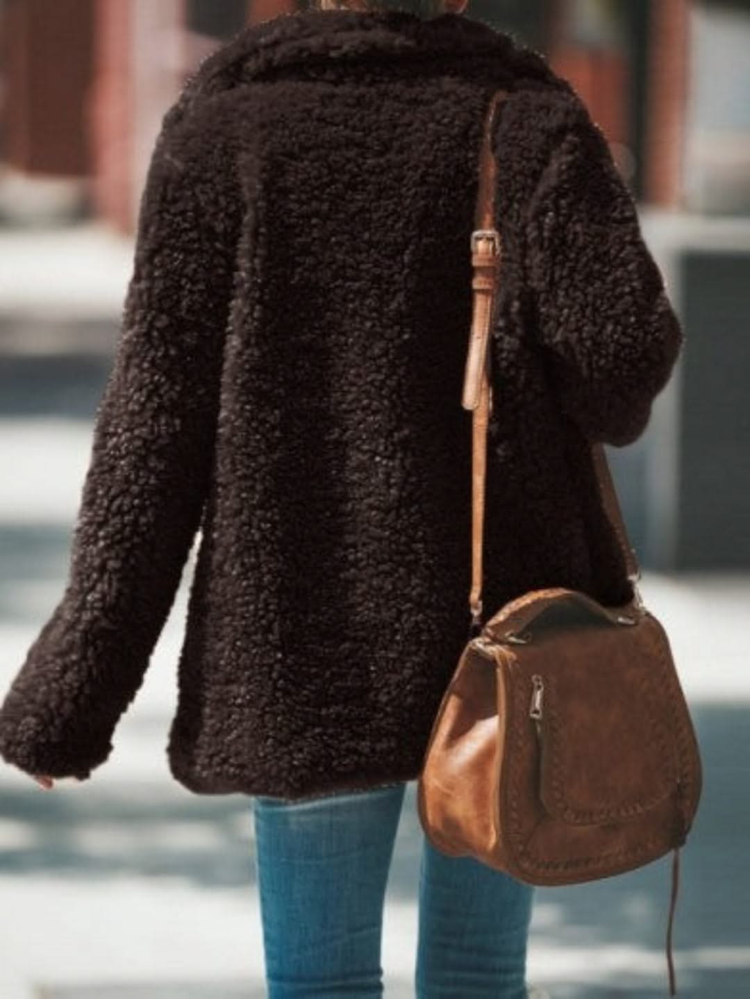 Valenzora | Long Faux Fur With Lapel Collar For Women