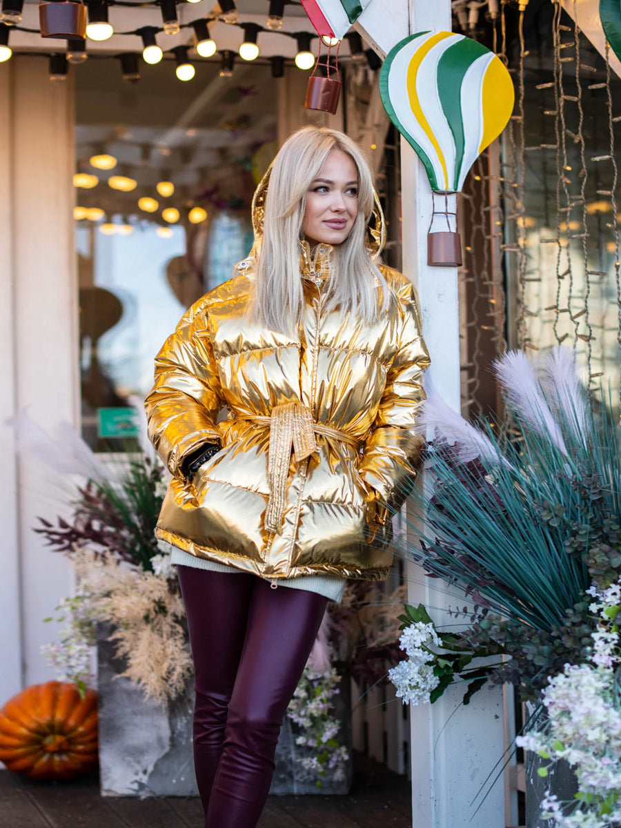 Valenzora | Cool Shiny Hooded Puffer Jacket
