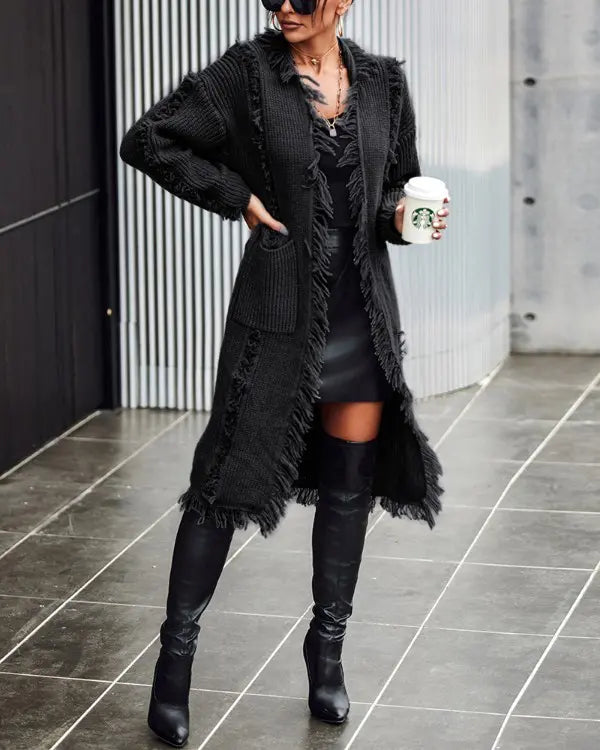 Valenzora | Kuschelige Strickjacke mit Kordelzug