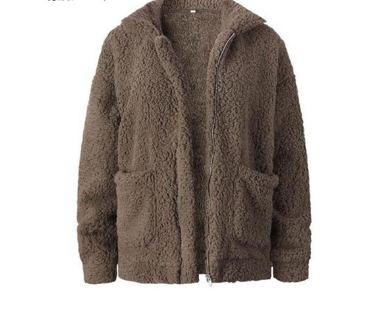 Valenzora | Women's Fleece Sweatshirt with Wide Collar