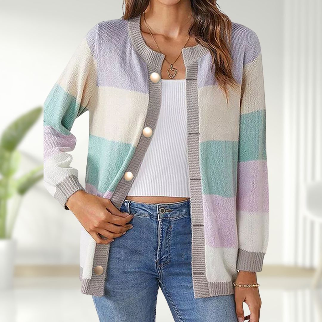 Valenzora | Modischer gestreifter Cardigan