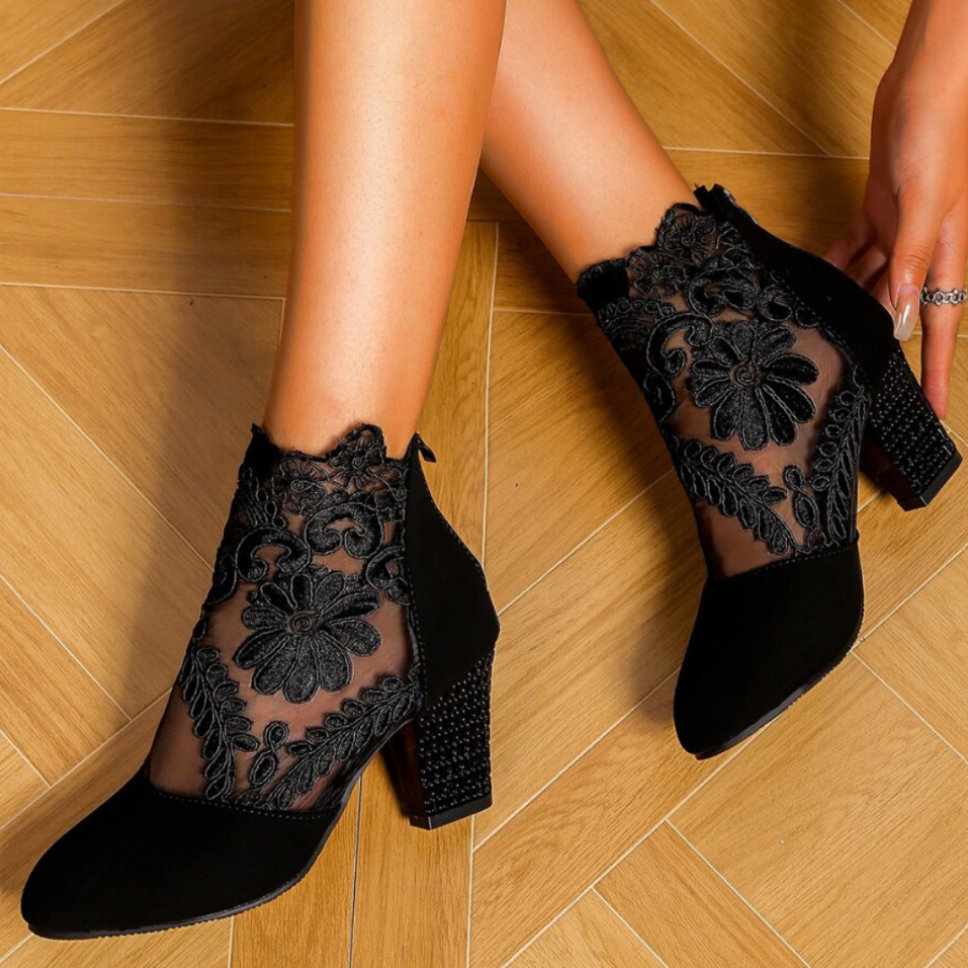 Valenzora | Bestickte High-Heel-Stiefel – Trendiges Schuhwerk
