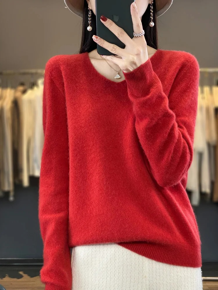 Valenzora | Damen Kaschmir Pullover, Eleganter V-Ausschnitt, Weich & Bequem