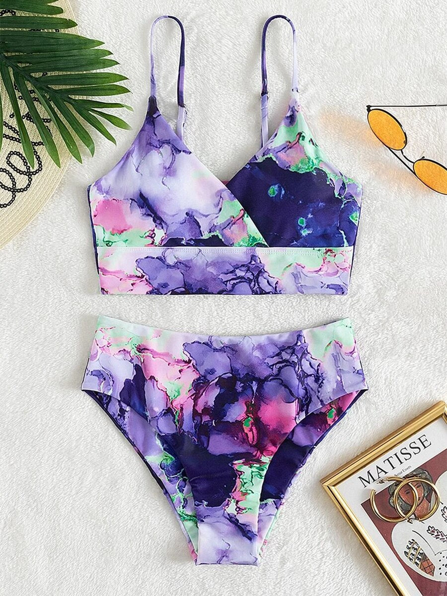 Valenzora Bikini | Eleganter Bikini mit Marmorprint