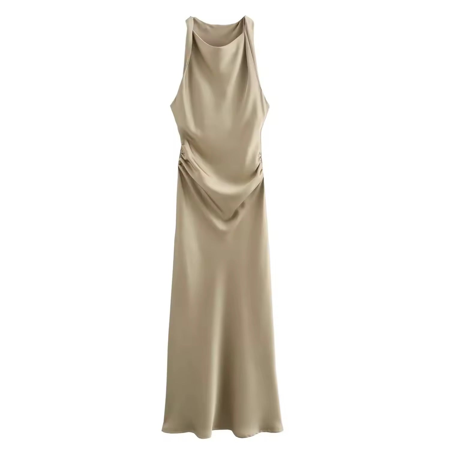 Valenzora | Satin Maxi Dress Elegant Draping