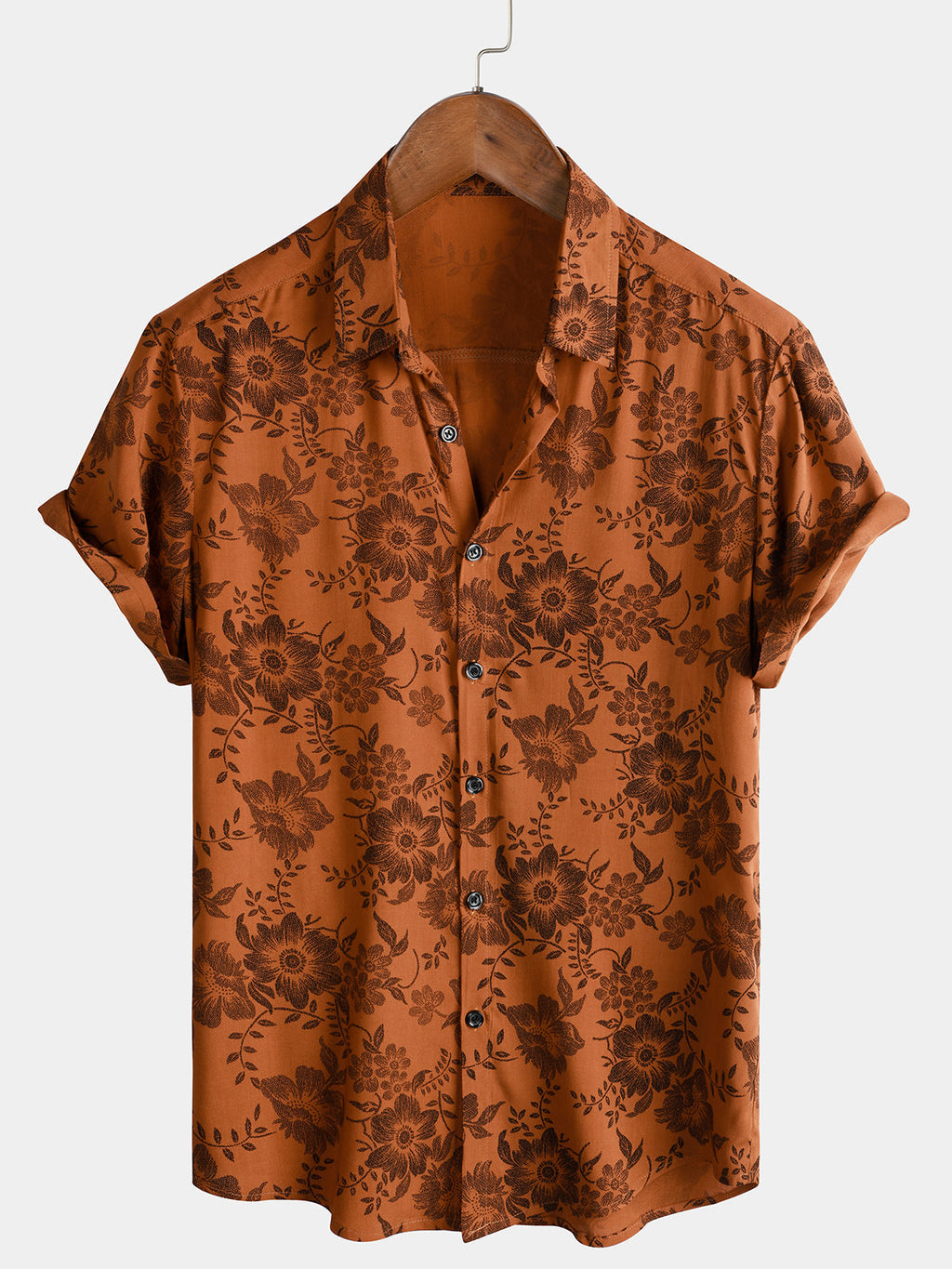 Valenzora | Retro Floral Pattern Short Sleeves