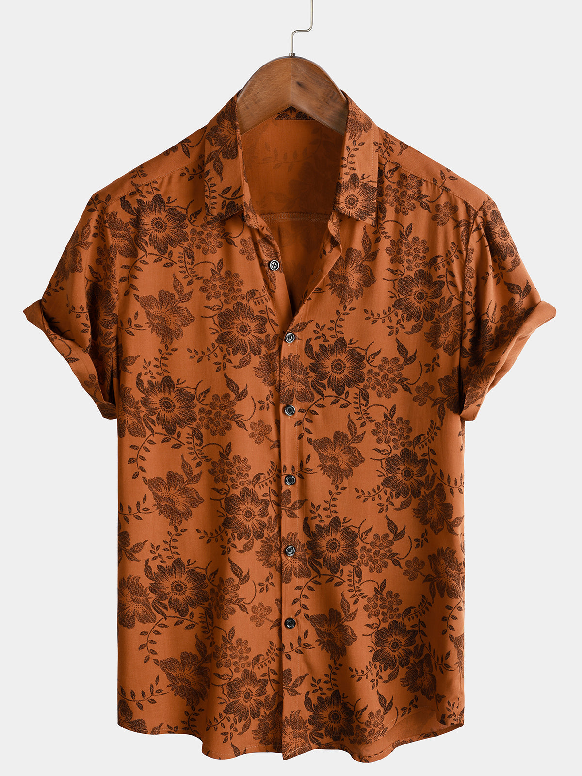 Valenzora | Retro Floral Pattern Short Sleeves