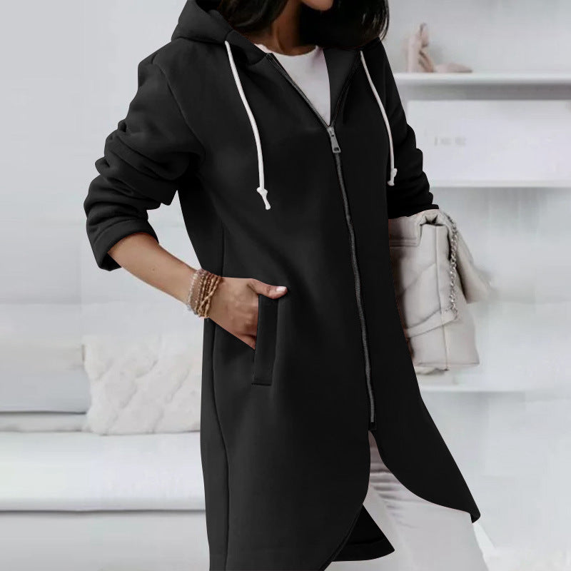 Valenzora | Long Comfortable Zip-Up Hoodie for Women