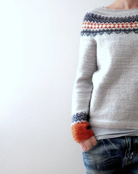 Valenzora - Grey Boho-style sweater