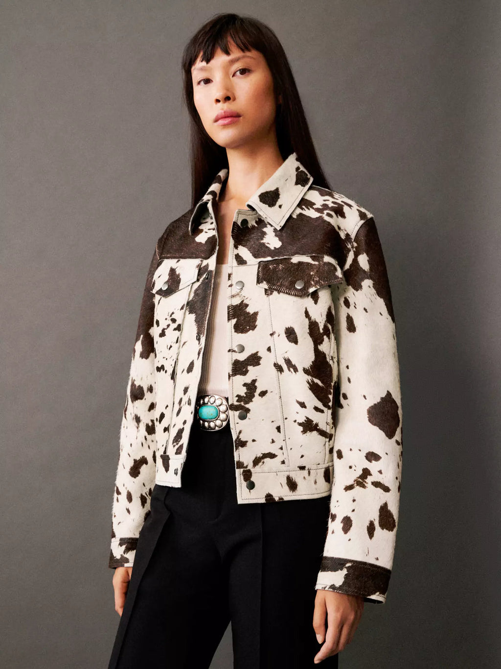 Valenzora | Patterned leather jacket