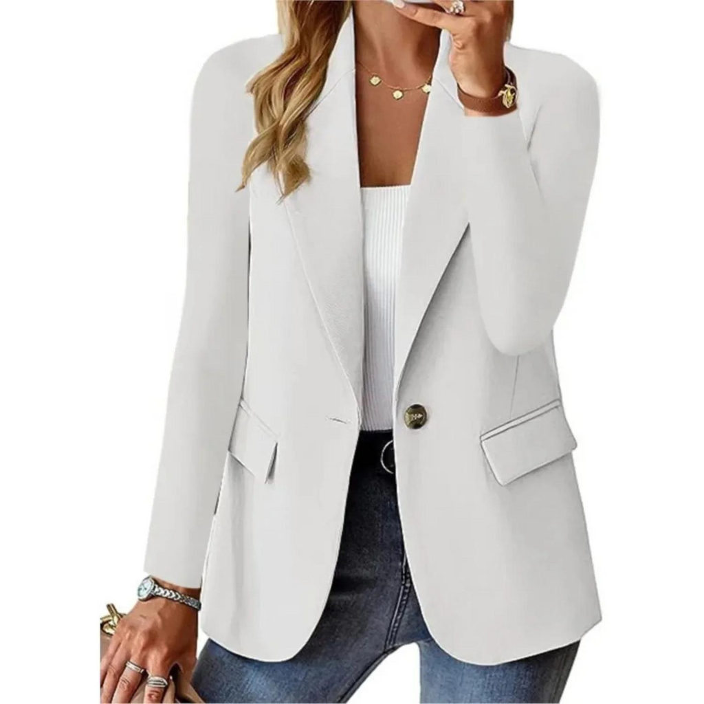 Valenzora | Women's One-Button Blazer, Long Sleeves, Fitted Fit, Casual Jacket