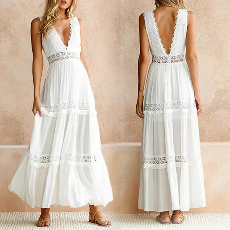 Valenzora | Spitzenkleid mit V-Ausschnitt