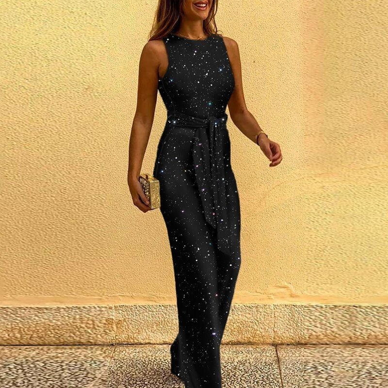 Valenzora | Women's Jumpsuit Elegant Jumpsuit with Sequins and Glitter