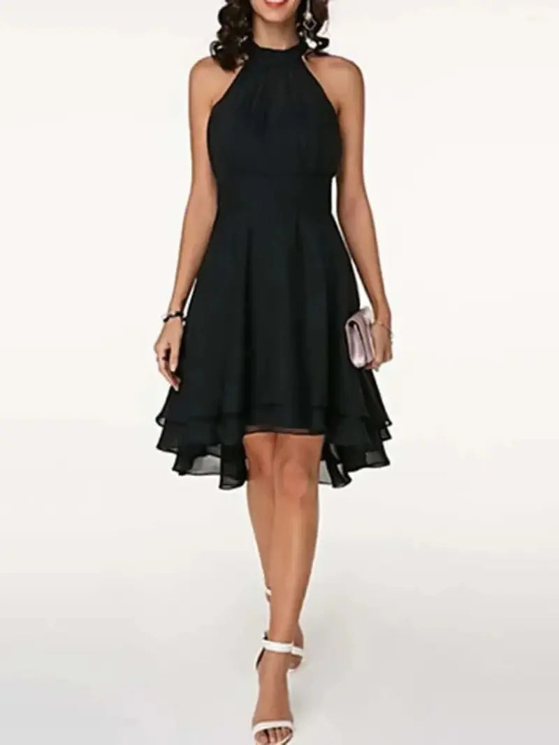 Valenzora | Elegant sleeveless chiffon dress