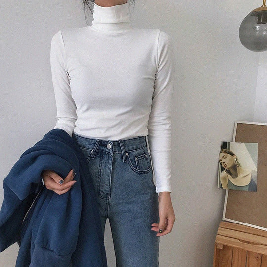 Long-sleeved turtleneck sweater