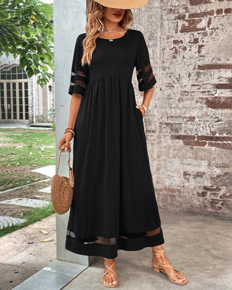 Valenzora | Elegant dress with a round neckline
