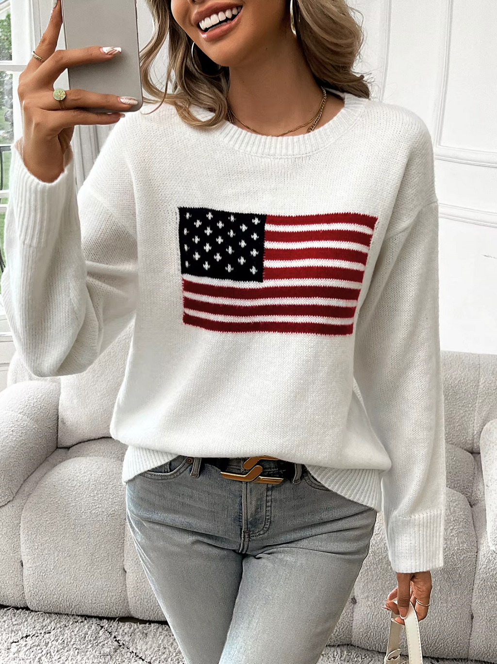 Valenzora | Baumwollstrickpullover mit Rundhals