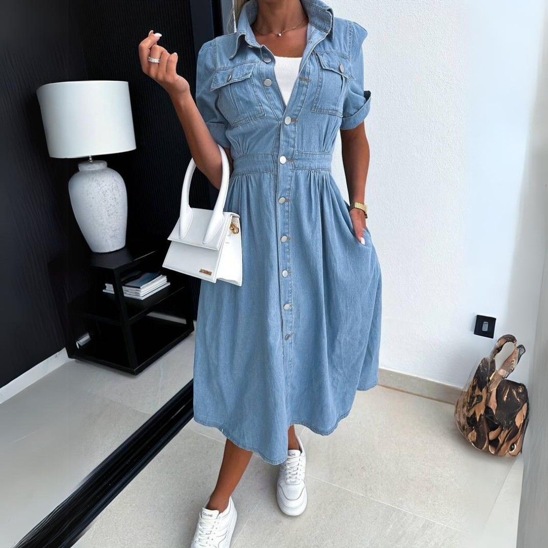 Denim dress - Short sleeves