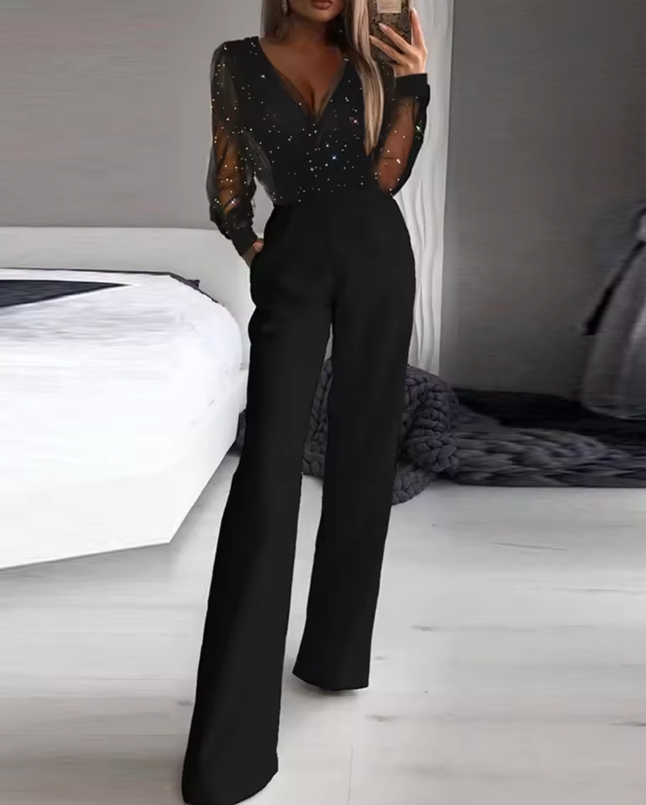 Valenzora | Elegant mesh jumpsuit
