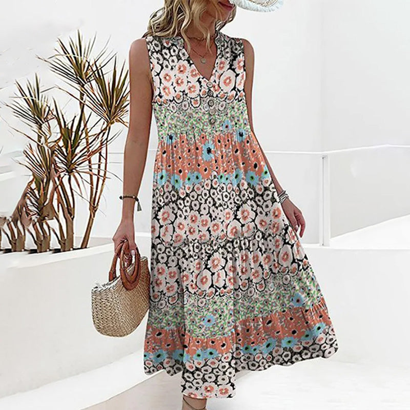 Valenzora | Elegant summer dress with floral pattern