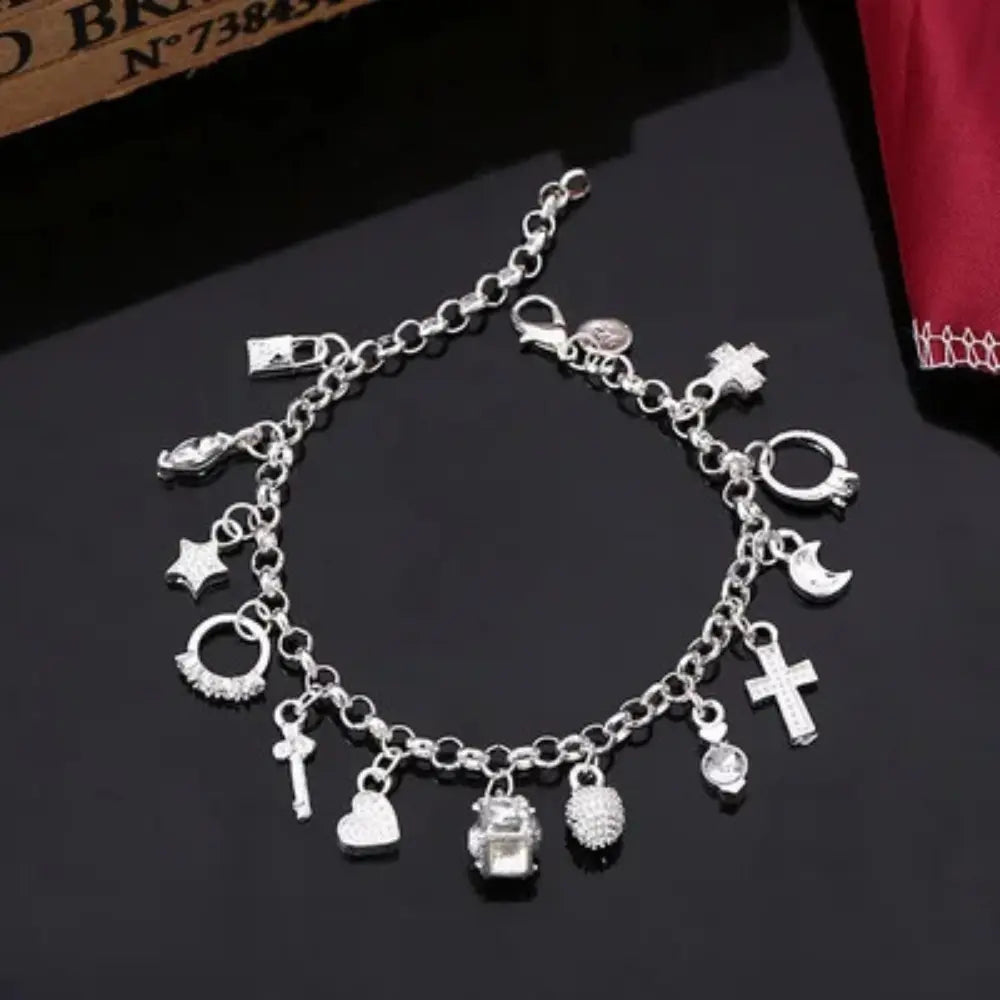 Valenzora | Sterling Silver Charm Bracelet for Women