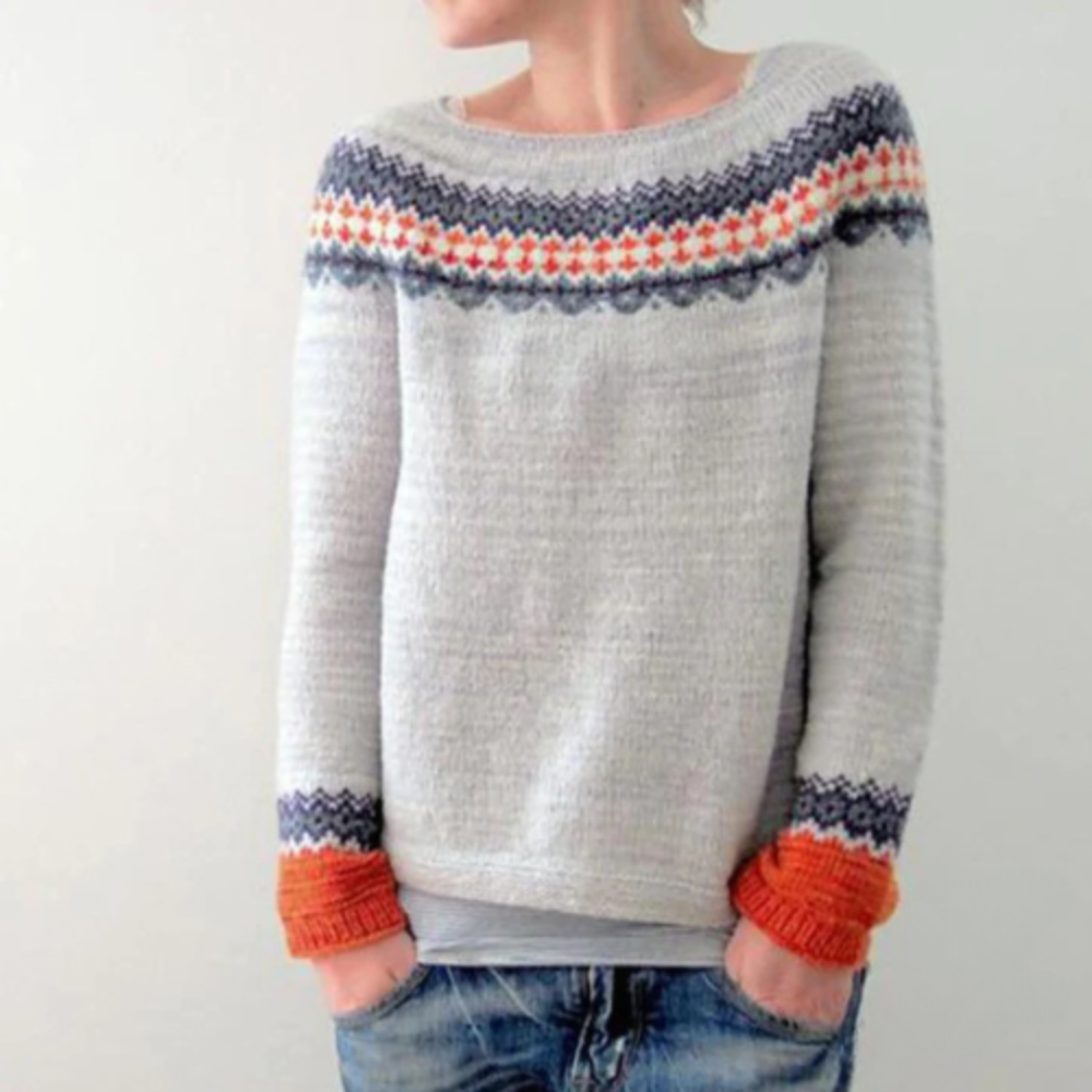 Valenzora | Warm autumn sweater with round neck for women
