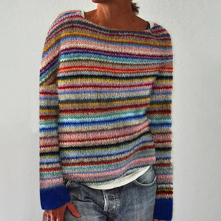 Valenzora | Elegant striped long-sleeved sweater