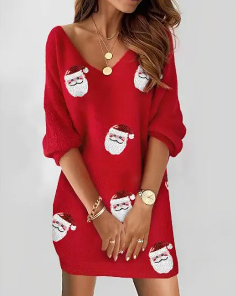 Valenzora | Kleid mit kleinen Weihnachtsmännern