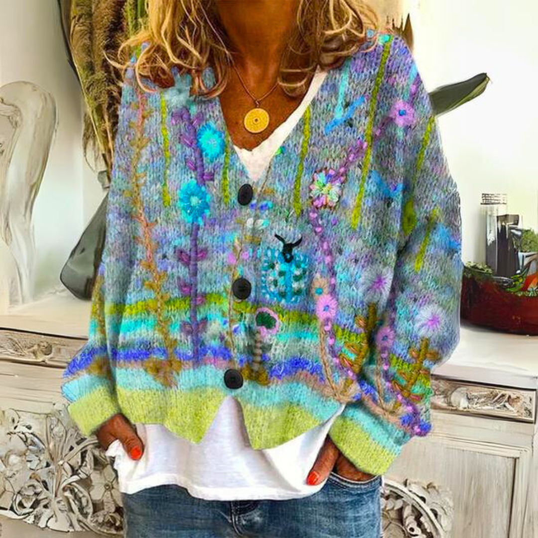 Valenzora | Luxuriöser bedruckter Cardigan