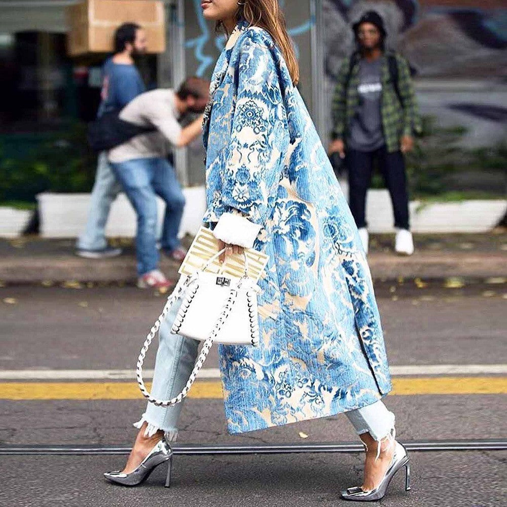 Valenzora | Cooler, urbaner Color-Block-Longcoat