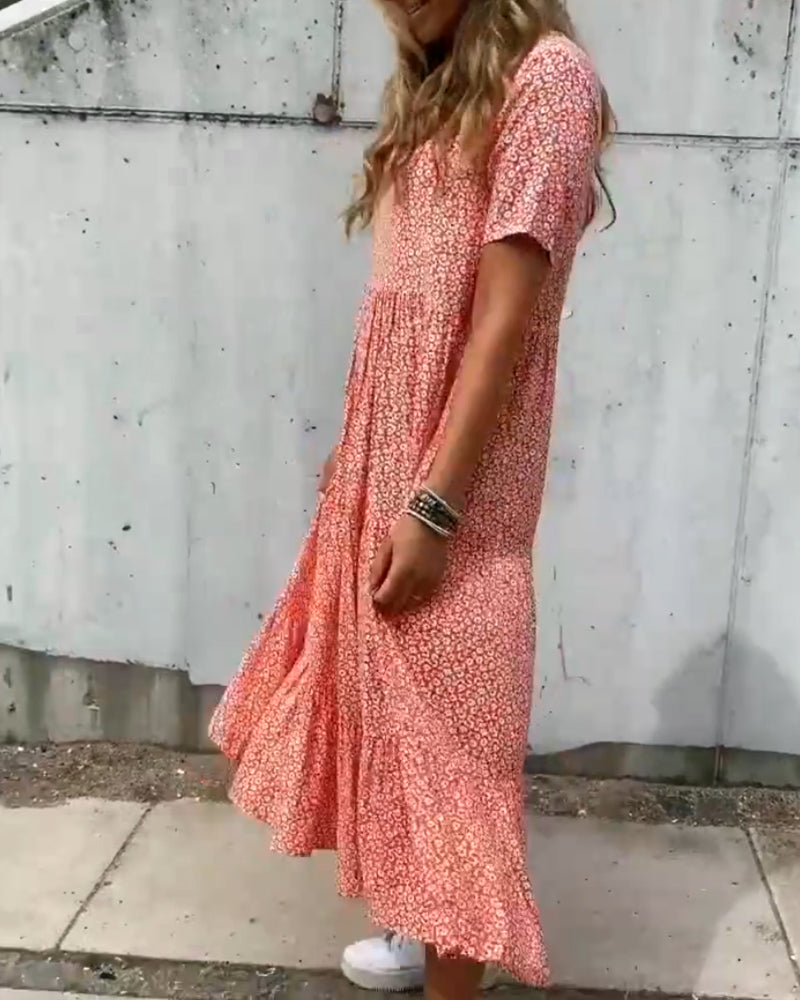 Valenzora | Kurzärmeliges Blumenkleid