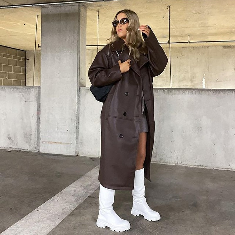 Oversized leather jacket