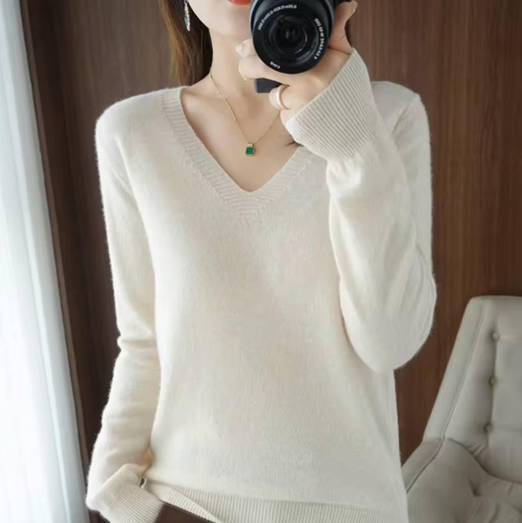 Valenzora | Strickpullover mit V-Ausschnitt