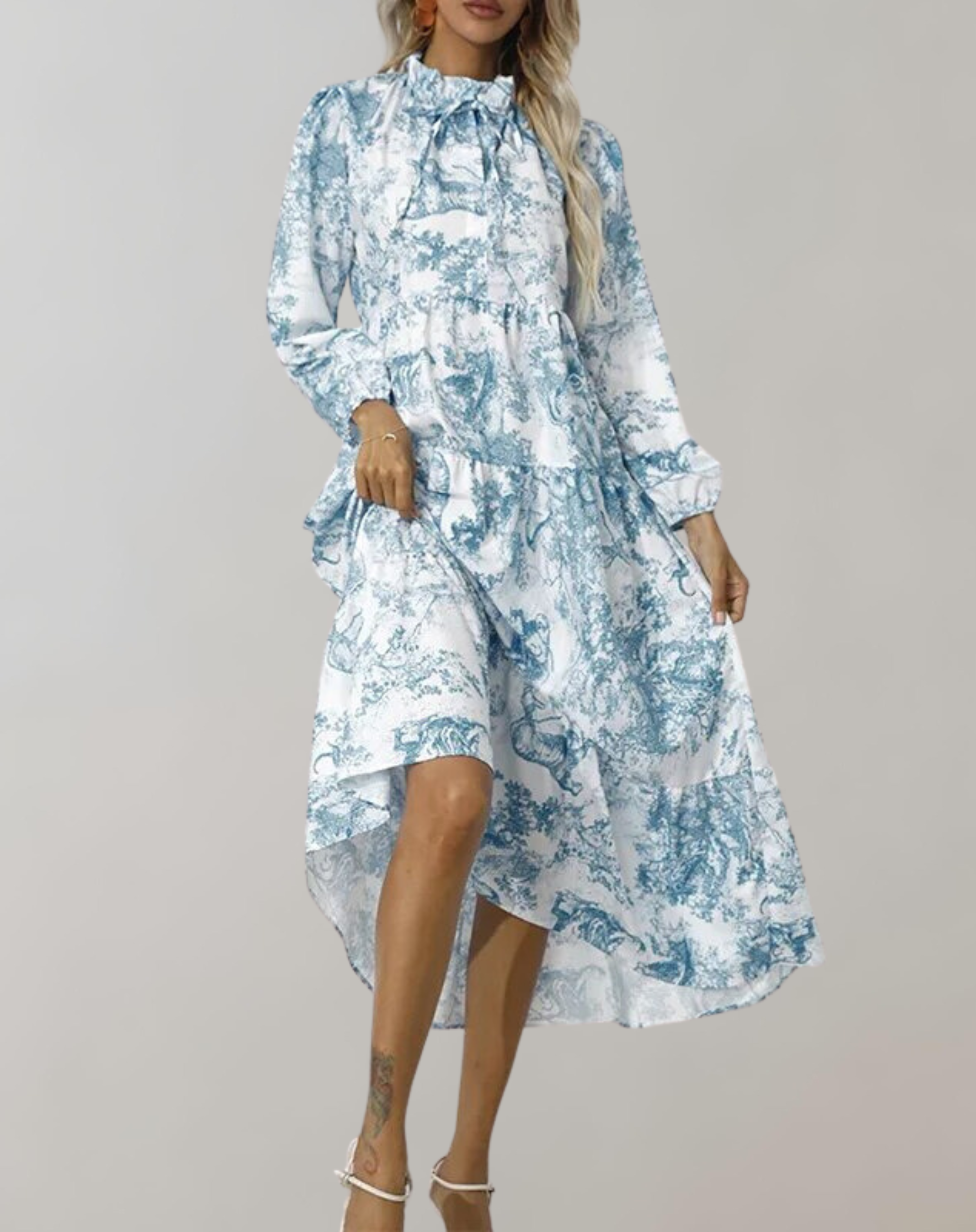 Valenzora - New Long Sleeve Women's Midi Dress