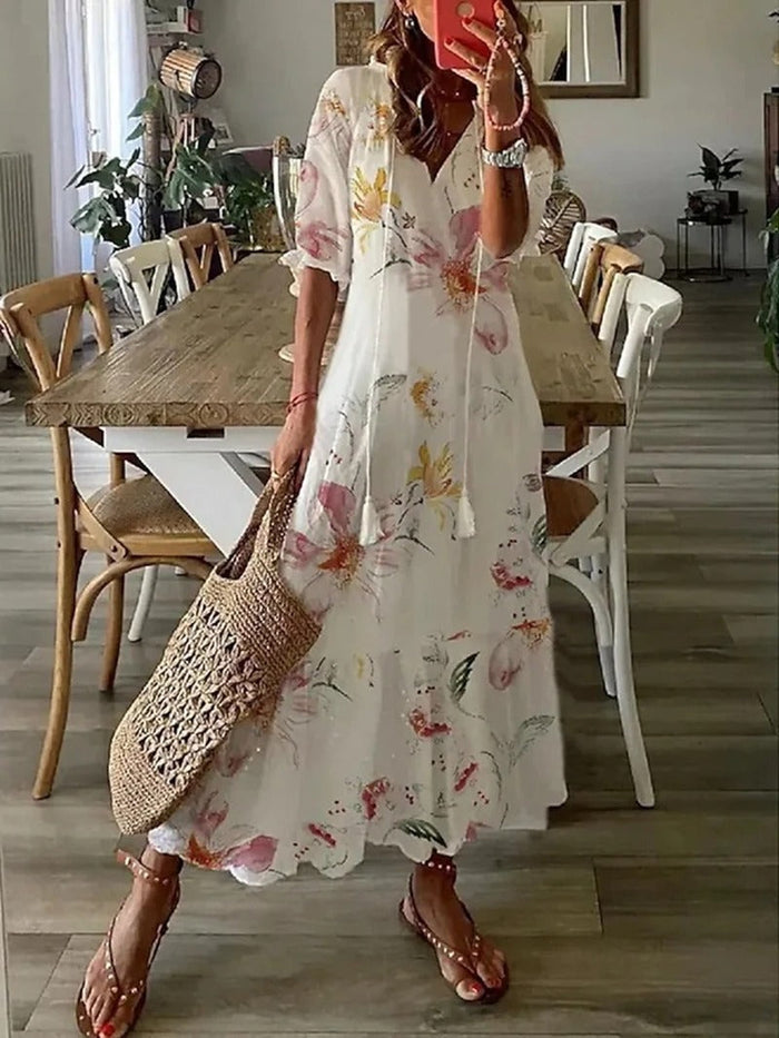 Valenzora | Summer Midi Dress with Light Design