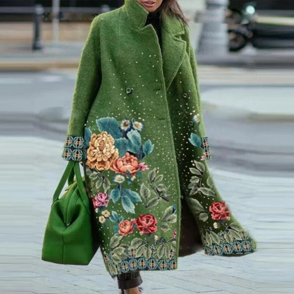 Valenzora | Elegant coat with floral pattern