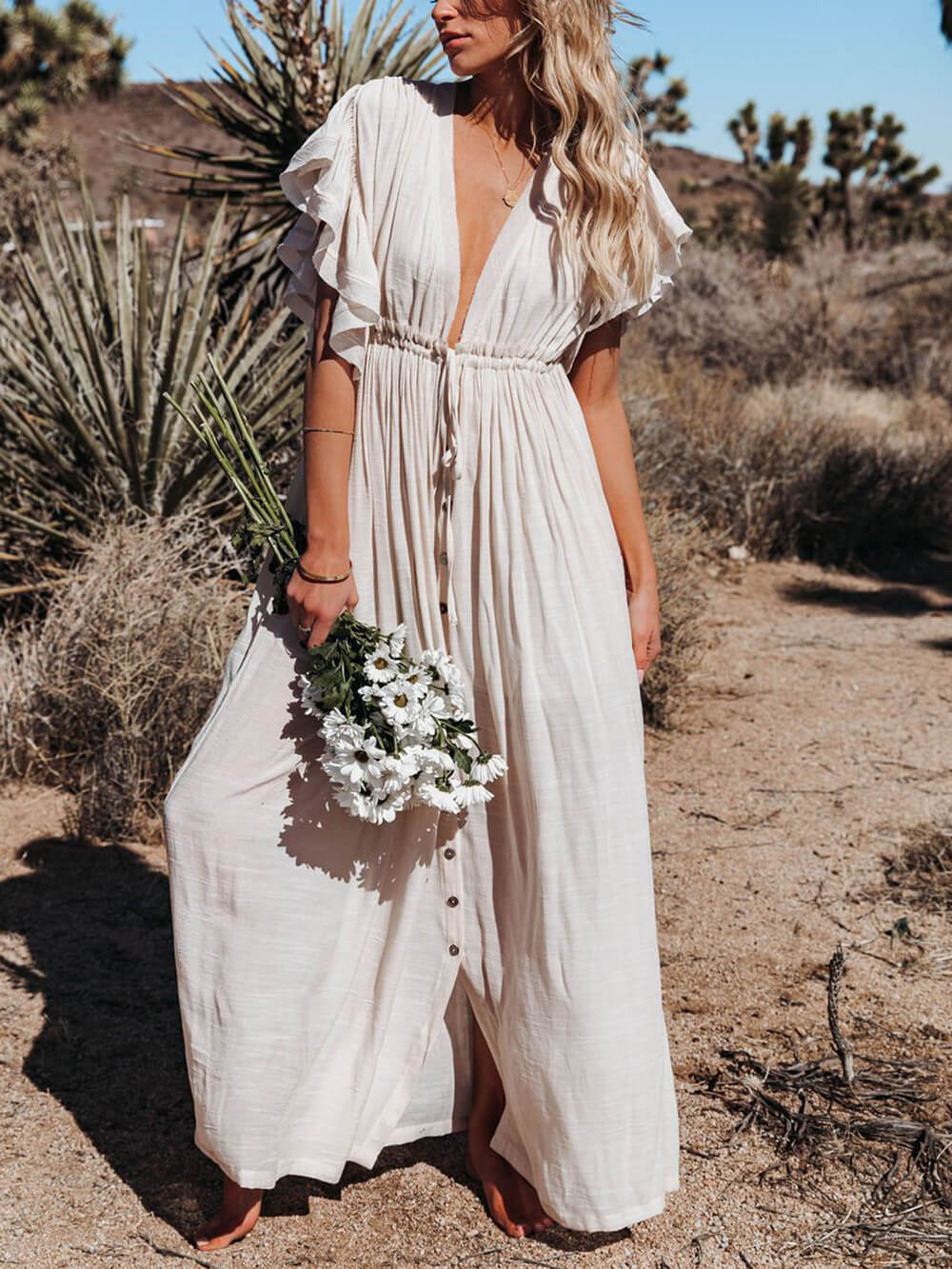 Valenzora | Elegantes Maxikleid mit flatternden Ärmeln für Damen