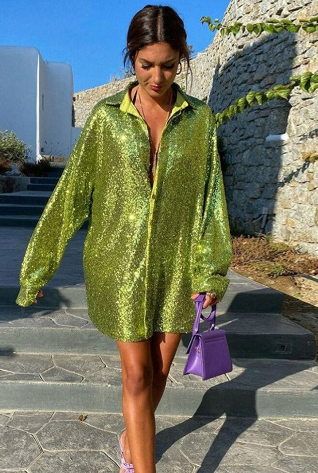 Valenzora - Extra-large glitter shirt for women