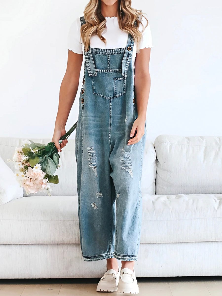 Valenzora | Sleeveless Loose Denim Jumpsuit