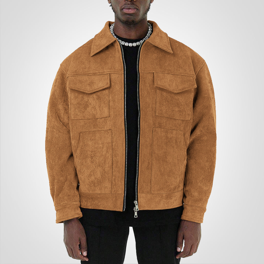 Valenzora | Kurze Wildlederjacke mit Reißverschluss: Stil & Komfort