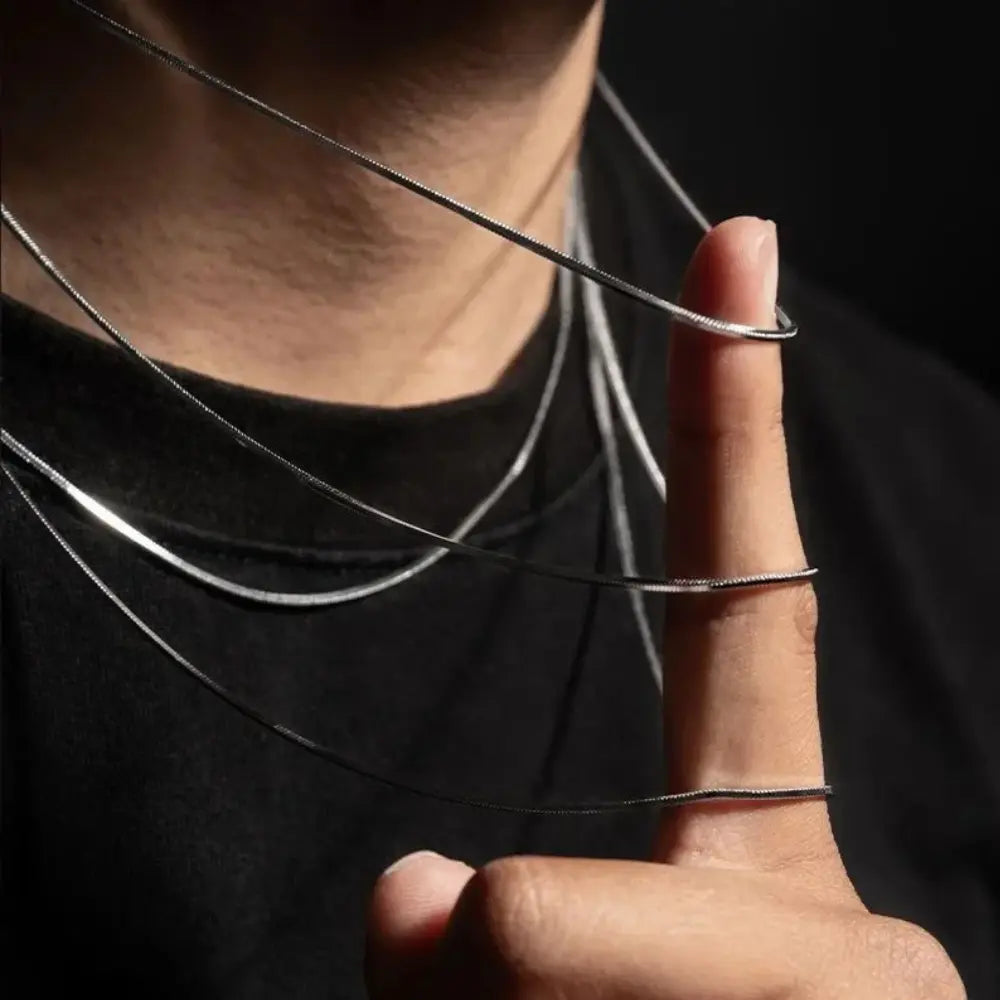 Valenzora | 2mm Snake Link Chain 925 Sterling Silver Necklace