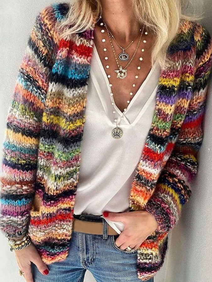 Valenzora | Bunter Cardigan für Damen mit Print