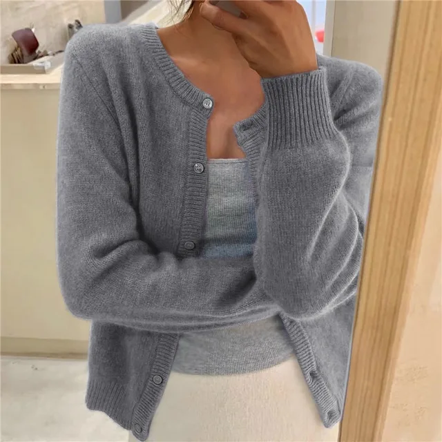 Valenzora | Solid-color knit women's jacket for comfort