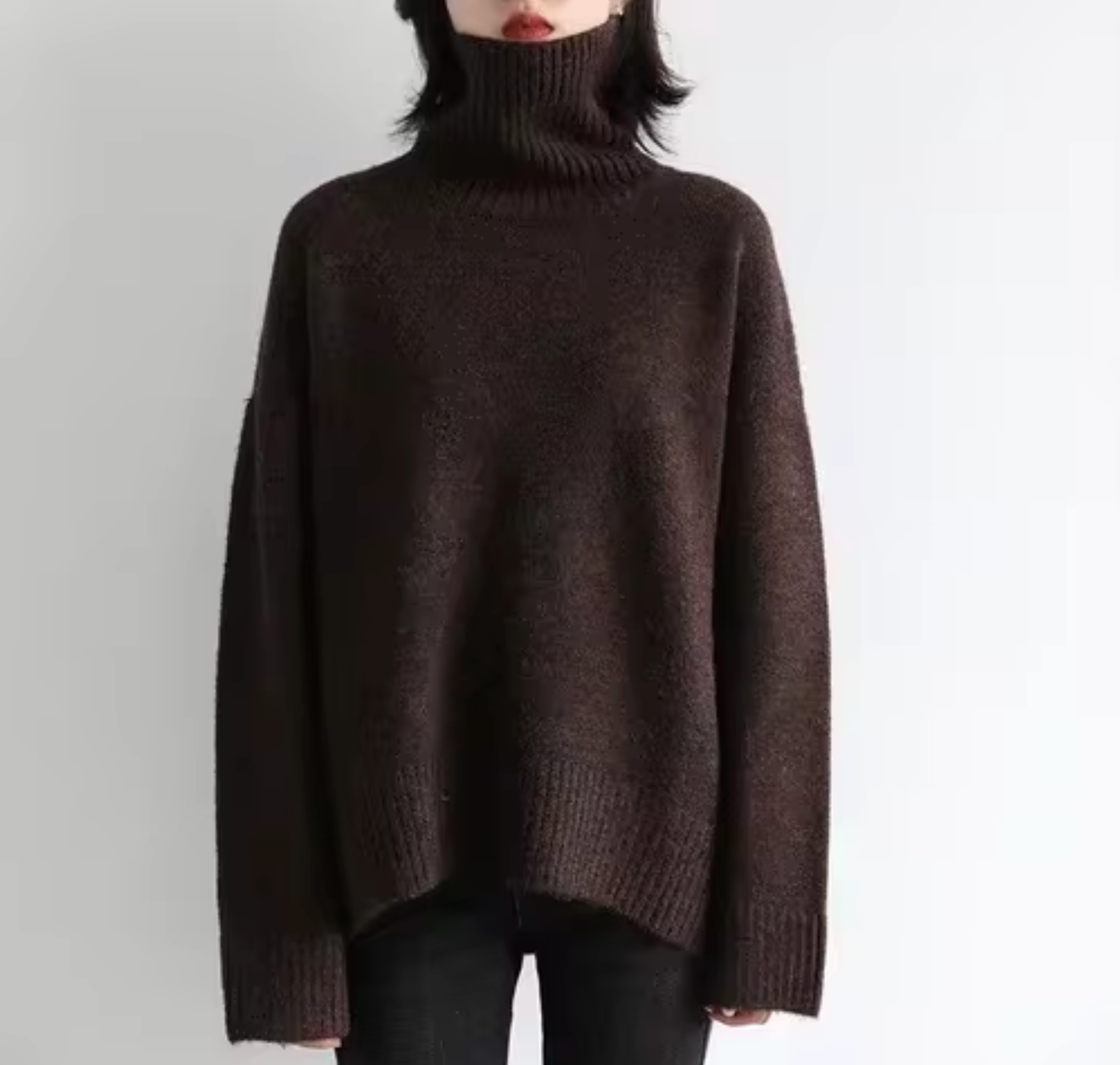 Loose turtleneck sweater