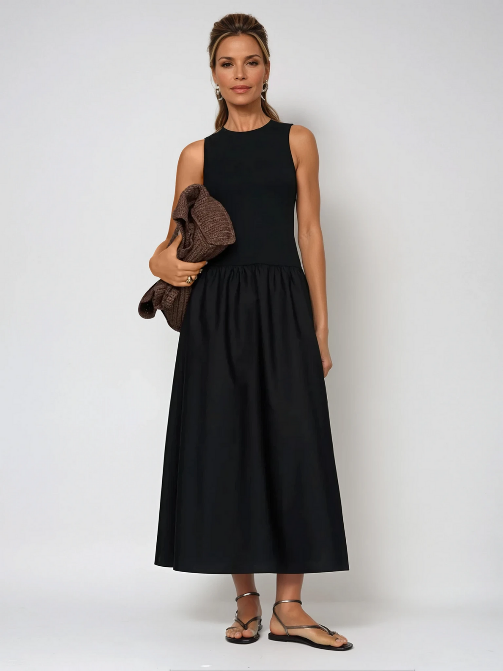 Valenzora | Neck Casual Stitching Vest Dress