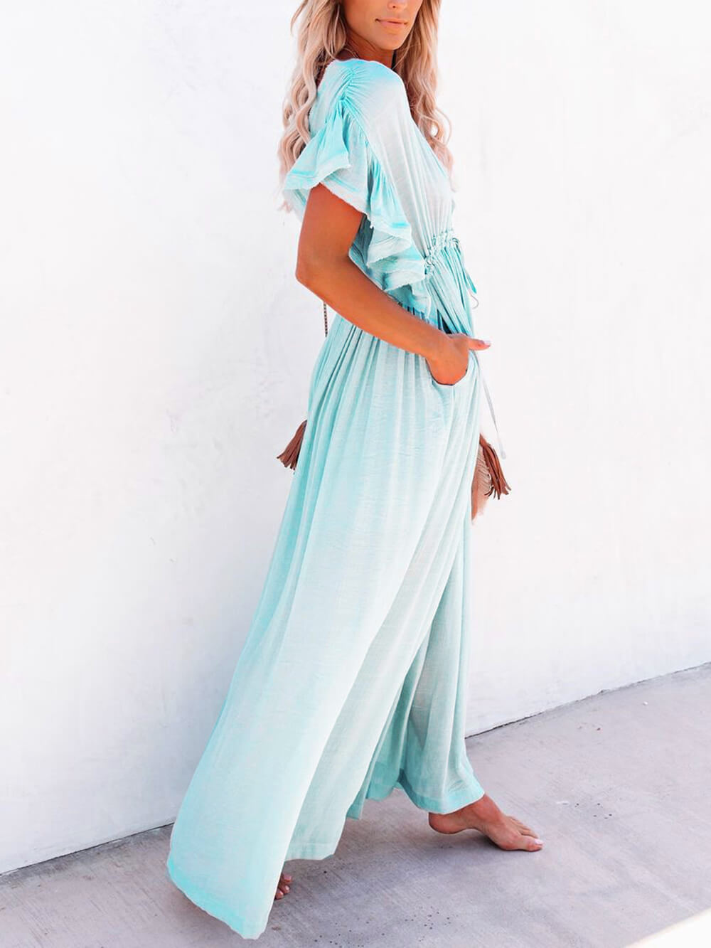 Valenzora | Elegantes Maxikleid mit flatternden Ärmeln für Damen