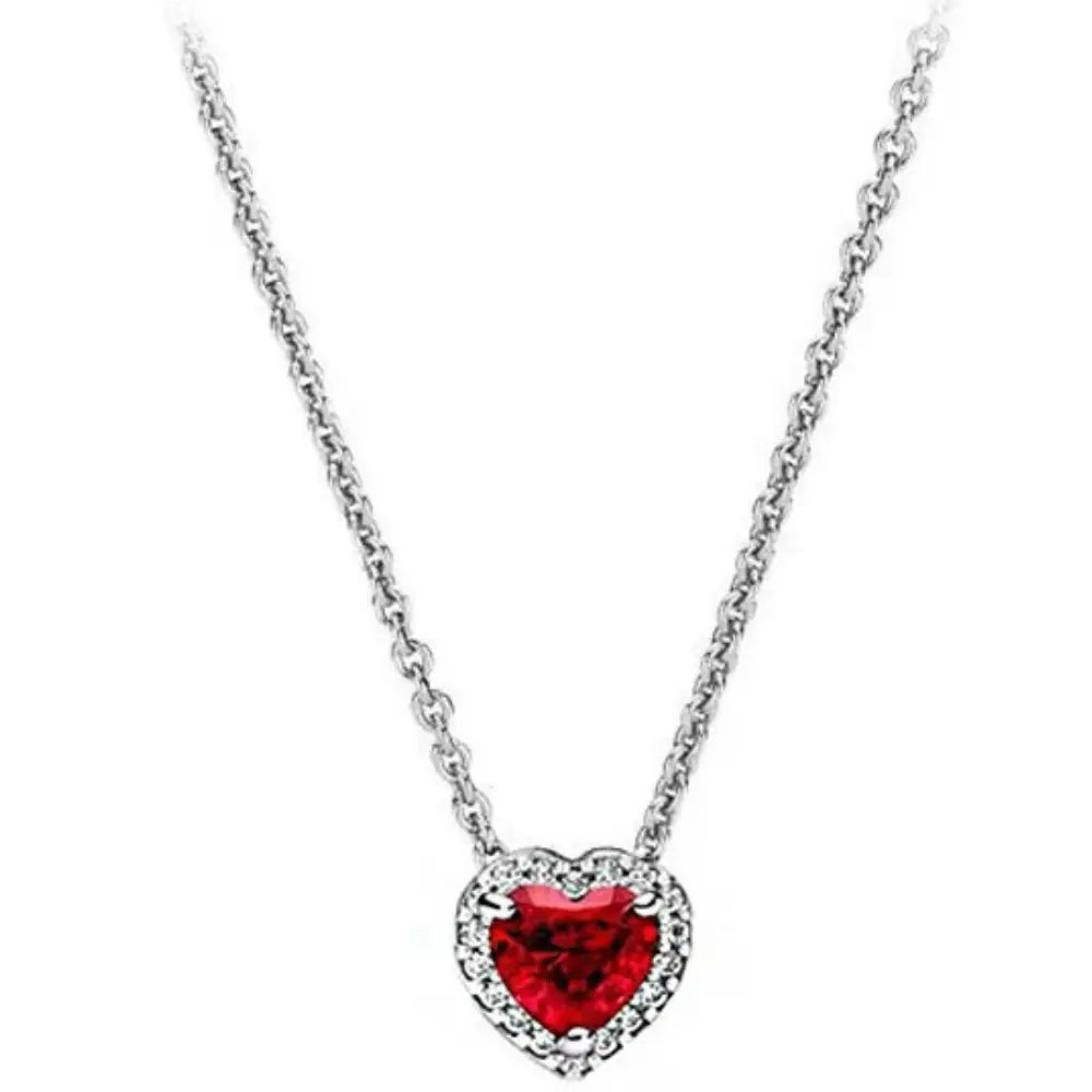 Valenzora | Sterling Silver Eye-Blinding Heart-Shaped Pendant Necklace for Women